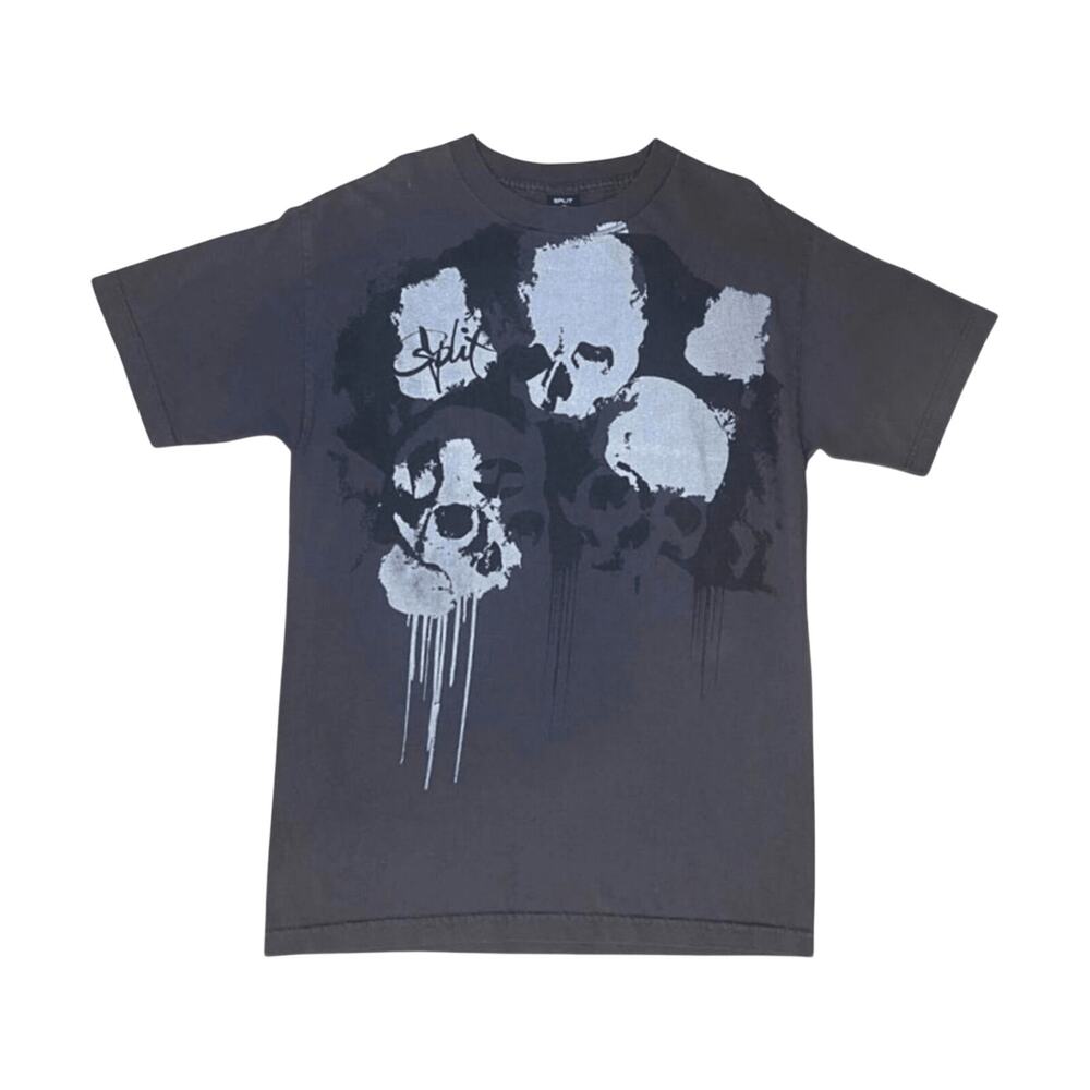 Split Skateboards Y2K Skull Short Sleeve T Shirt Grey M